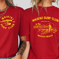 Waikiki Surf Club T-Shirt | Retro Beach Surfing Tee, Hawaii Surfer Design Shirt