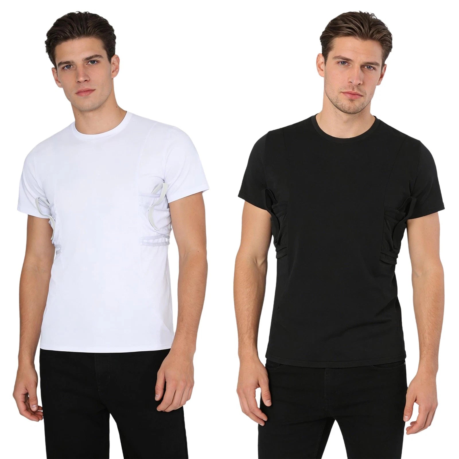 Men T-shirt Compression Shirt Undercover Tops Performance Round Neck Sports