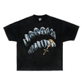 Iced Out Grillz Cross Chain Graphic T-Shirt Hip Hop Streetwear Y2K Urban Fashion
