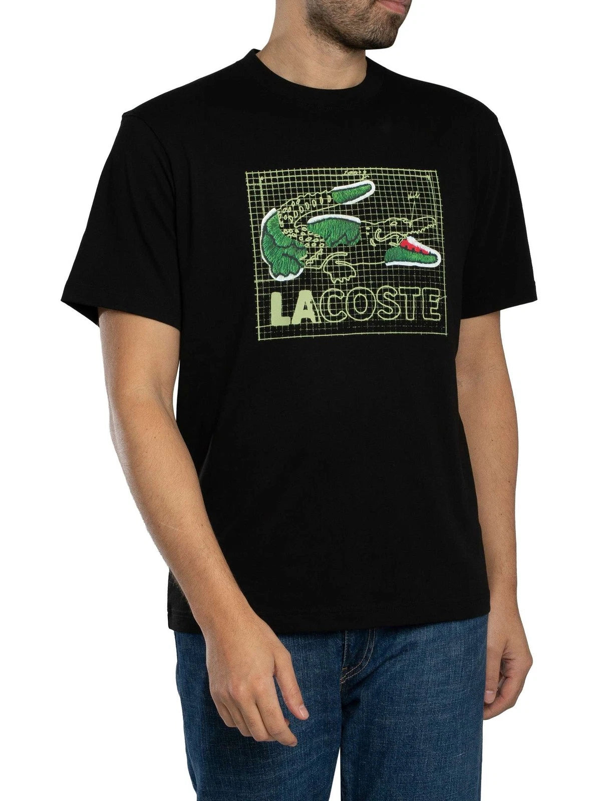 Lacoste Men's Plan Graphic T-Shirt, Black