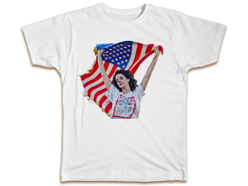 Lana Del Ray American Flag T-Shirt - Cool Designer Men Women Top Gift Birthday