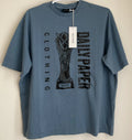 DAILY PAPER CLOTHING OVERSIZED LOGO BLUE S/S GRAPHIC T-SHIRT OVERSIZED  L NWT