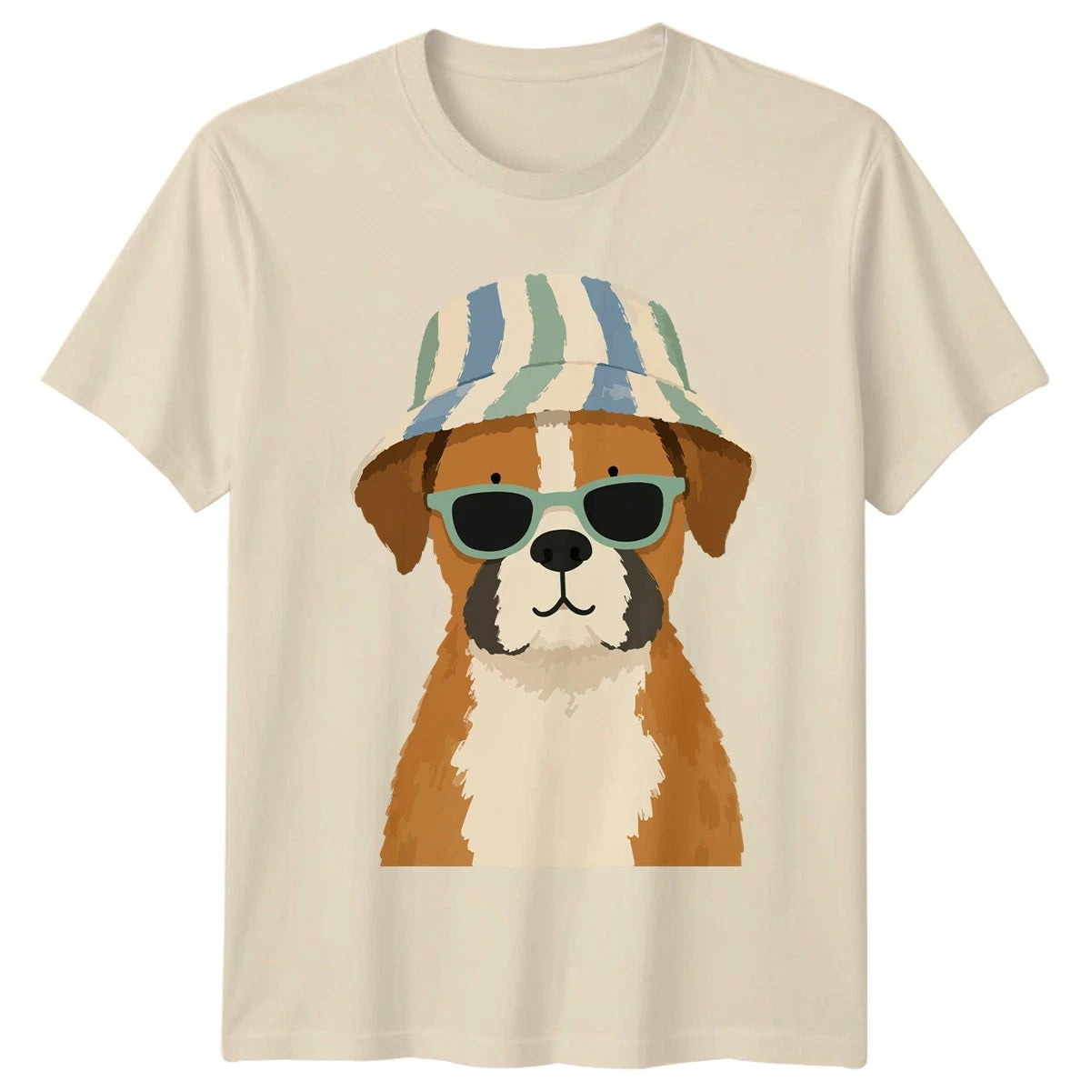 Dog T-Shirt Stylish Sunglasses Summer Vibes Funny Cute Animal Lover Gift