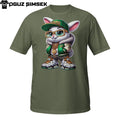 Urban Bunny T-Shirt – Streetwear Rabbit with Cap, Shades & Gold Chain