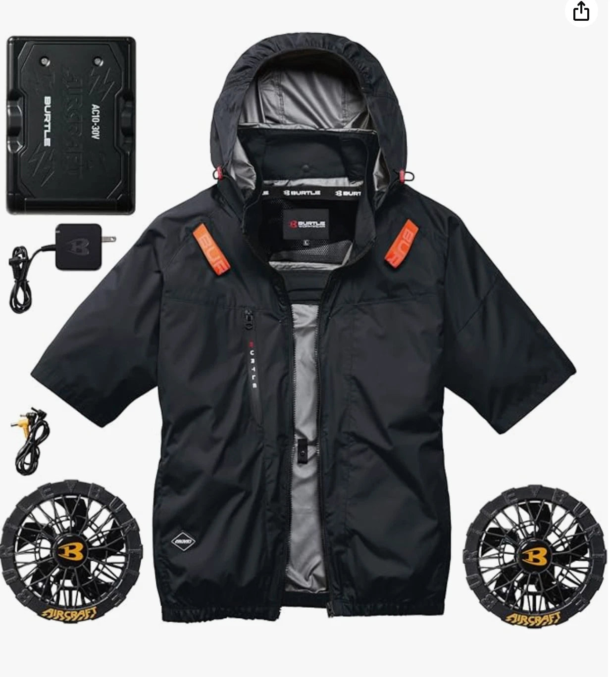 M NEW BURTLE 30V Aircraft Cooling Jacket Fan Battery Full Set Ready to Use Japan
