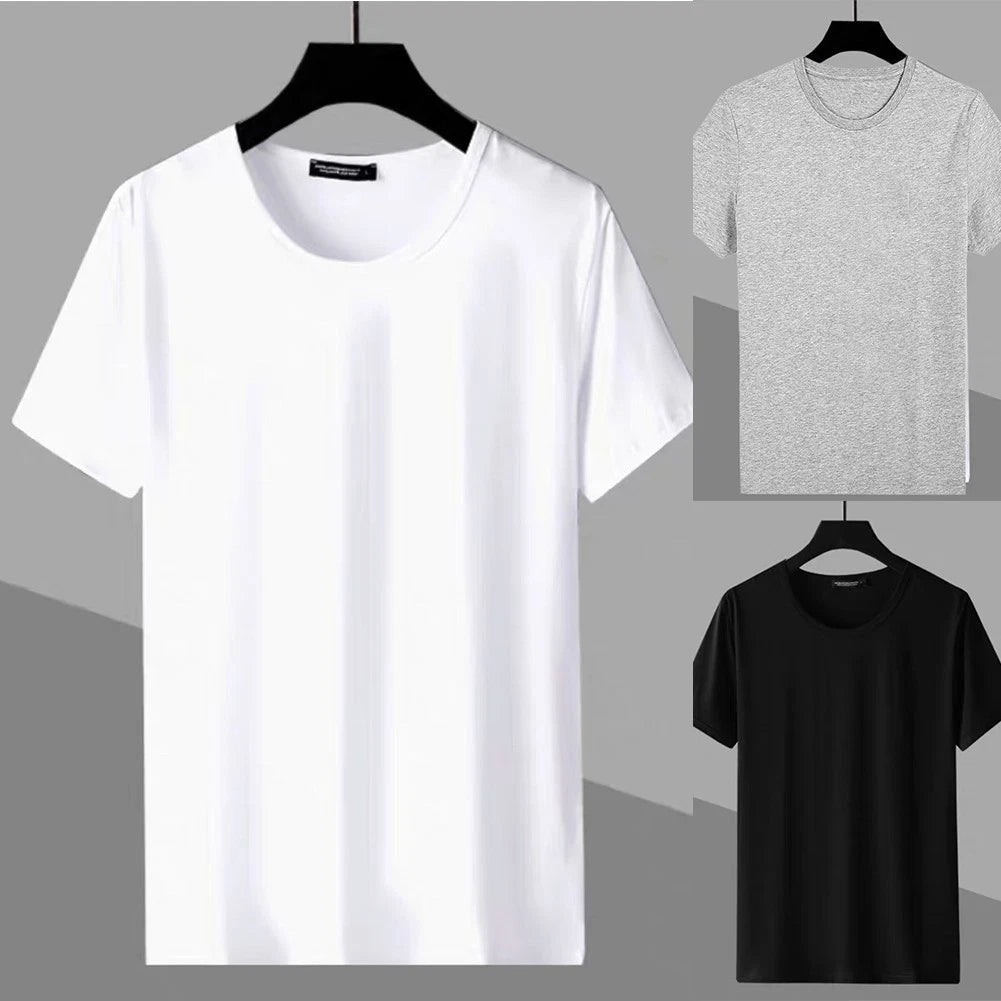 Casual Men's Slim Fit Round Neck Short Sleeve T Shirt Tee Top for Relaxed Style