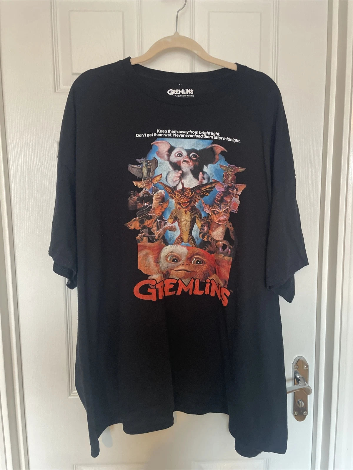 GREMLINS Black Film Movie Graphic Print Short Sleeve T-Shirt, Size 4XL