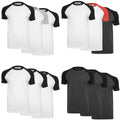 Build Your Brand Raglan Contrast Tee 3-Pack T-Shirt Top 2 Tone Basic