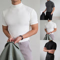 For Office Half High Collar Tee Casual Daily Wear Everyday Wear Stretch Fabric