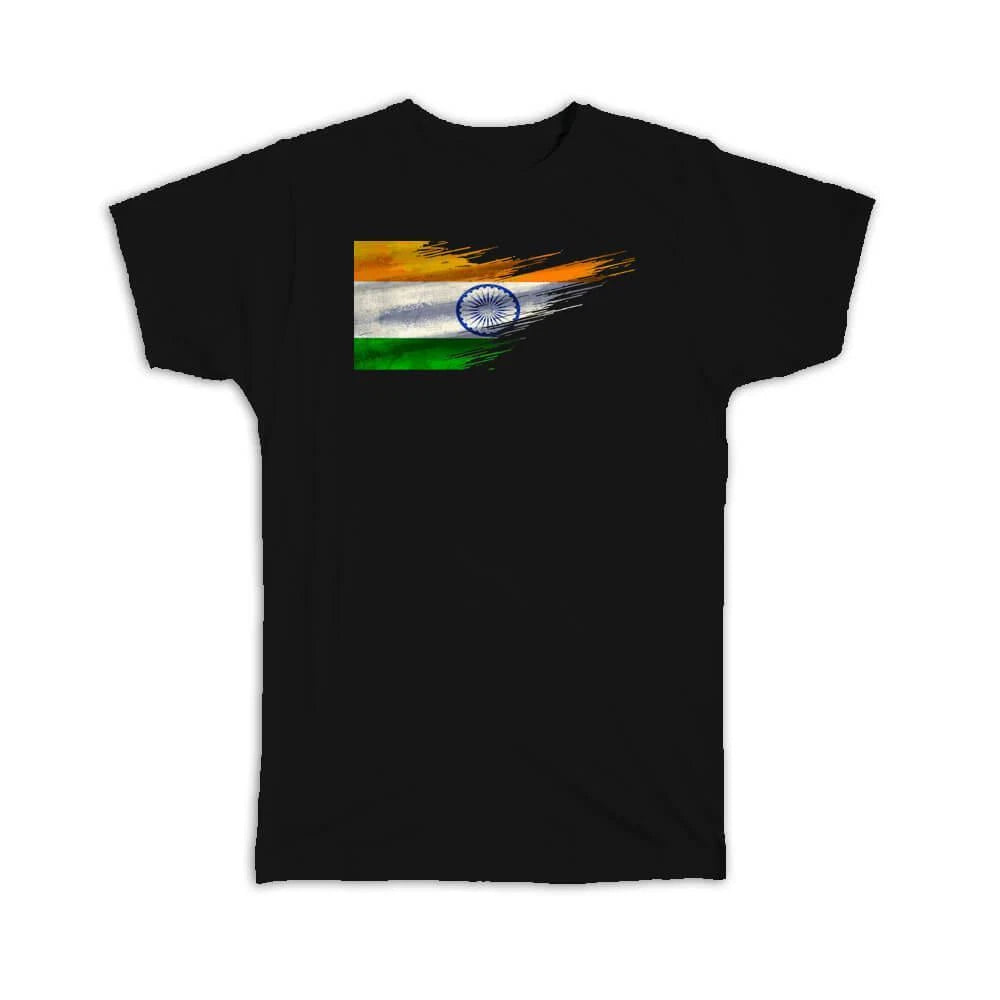 Gift T-Shirt : India Flag Modern Country Expat