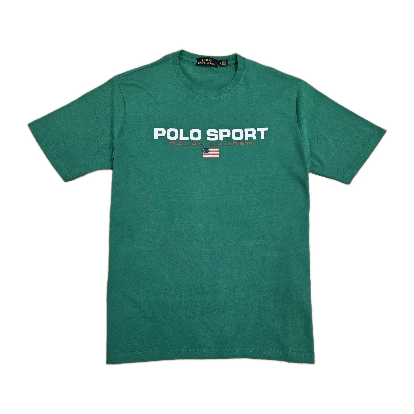 Polo Ralph Lauren Men's Custom Slim Fit T-Shirt Graphic Print Label  Green