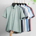 Men's Casual Anti-wrinkle T-shirt Short Sleeve Shirt Formal Button Blouse Summer