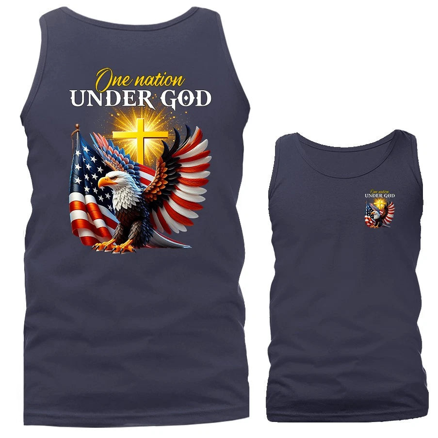 One Nation Under God Patriotic Eagle Tank Top
