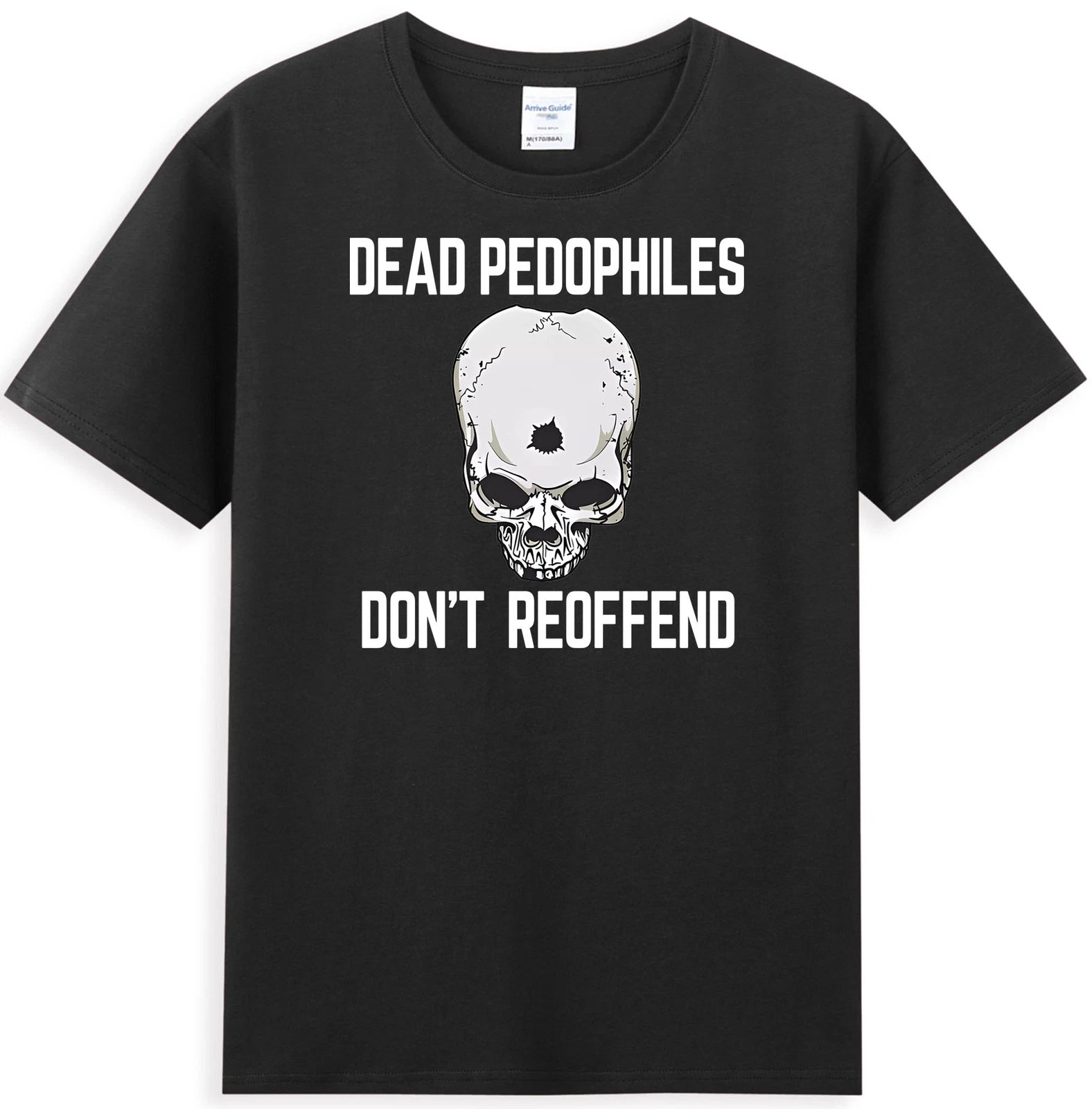 Dead Pedophiles Don't Reoffend Funny Skull Bullet Hole Horror Men's T-Shirt