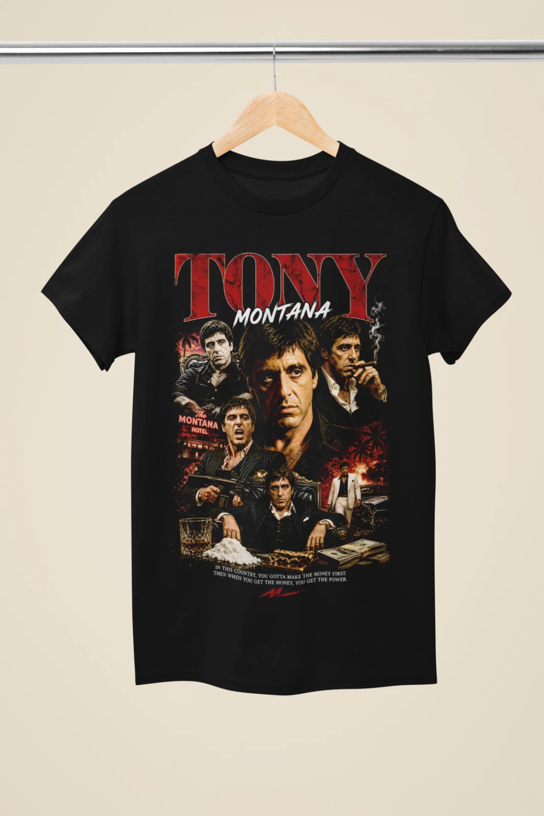 Inspired by Tony Montana Black Unisex T-Shirt (MO 10)