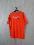 Balenciaga Wardrobe Political Campaign Unisex Orange T-Shirt Oversized XS