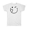 Gift T-Shirt : Cute Face Geek Funny Symbol Modern Stuck Out Tongue Winky