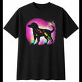 Psychedelic Puppy Glowing Dog Cute Mens T-Shirt Black 100% Cotton Graphic Tee