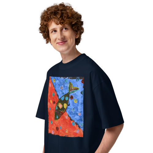 "Treshold Fish" Unisex organic oversized high neck t-shirt