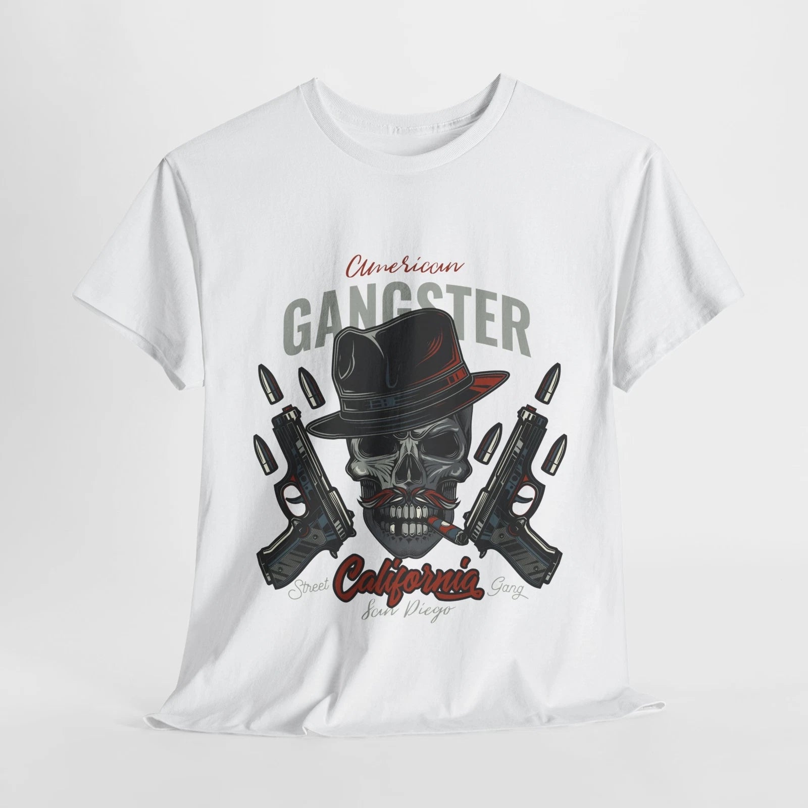 Gangster Skull Tee, Vintage Style Unisex T-Shirt, Gift for Men, Streetwear,