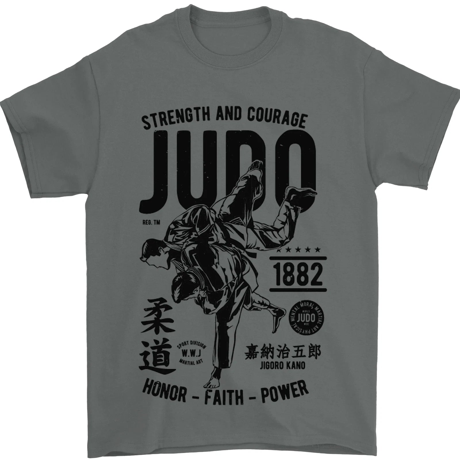 Judo Strength and Courage Martial Arts MMA Mens T-Shirt 100% Cotton