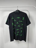 Oversized Black T-Shirt Green Skeleton Graphic Bone In Love Streetwear