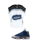 Custom Printed Shirt To Match AJ Retro 13 Navy Flint Grey Shoes Can't tell me