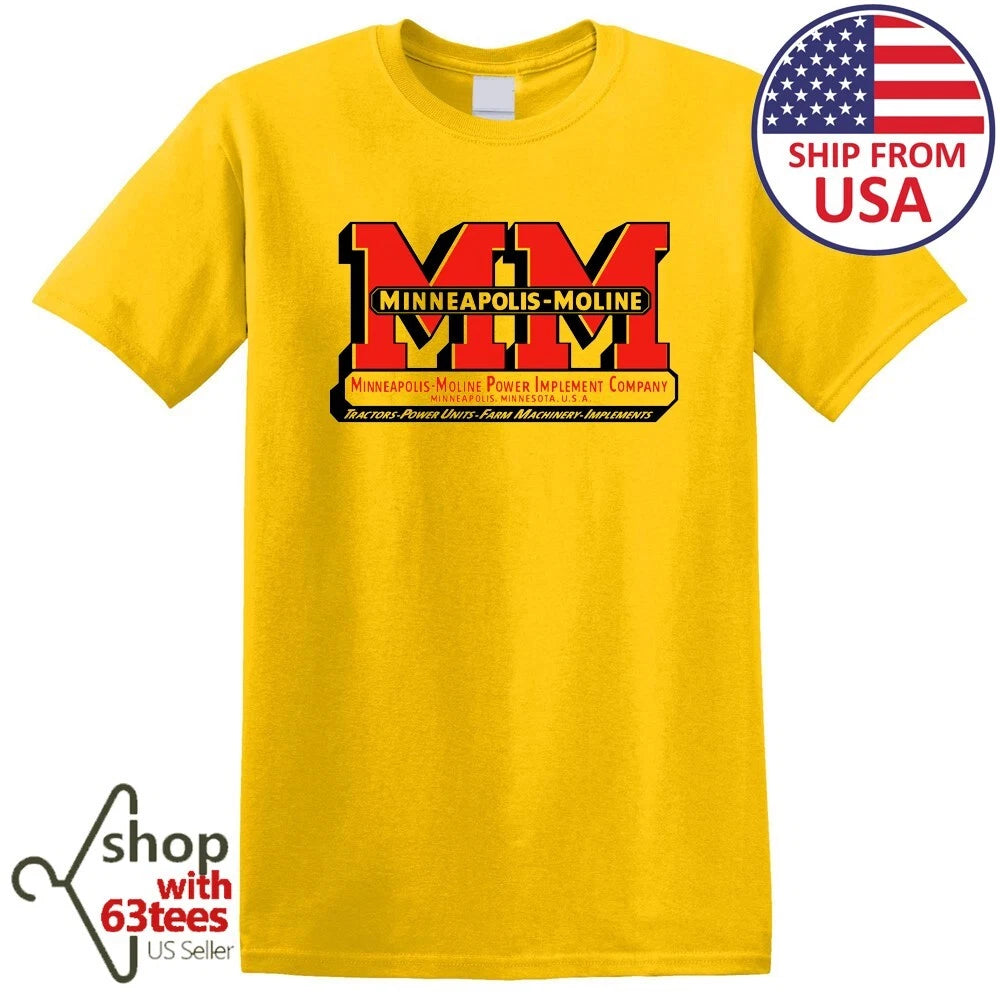 Minneapolis Moline Machinery MM Company Men's Yellow Size S to 3XL