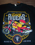VINTAGE STYLE GARFIELD Lazy Riders Motorcycles T-Shirt MENS MEDIUM PETITE INEW