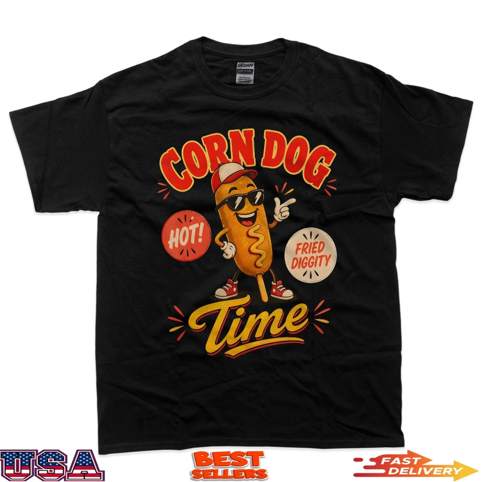 Corn Dog Time Retro State Fair Food T-Shirt