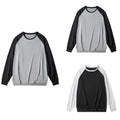 Men Color Block O-Neck Long Sleeve Casual T Shirt Polyester Loose Pullover