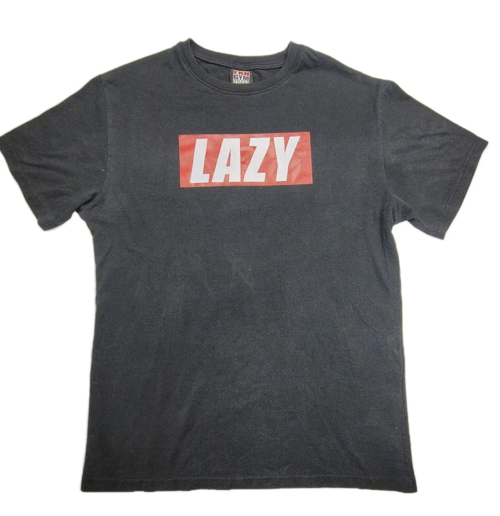 Lazy T-shirt Mens XL Black FKN Gym Wear Workout Crossfit Casual Funny Big Logo