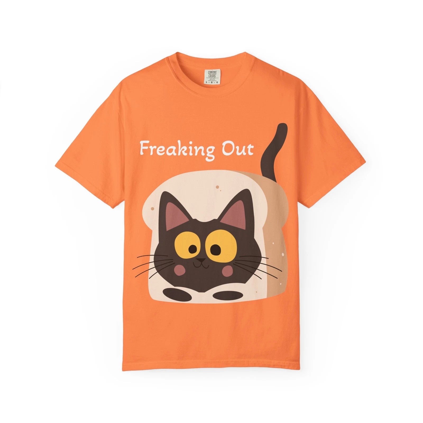 Black Cat in Toast T-Shirt | Cute Kawaii Kitty Illustration