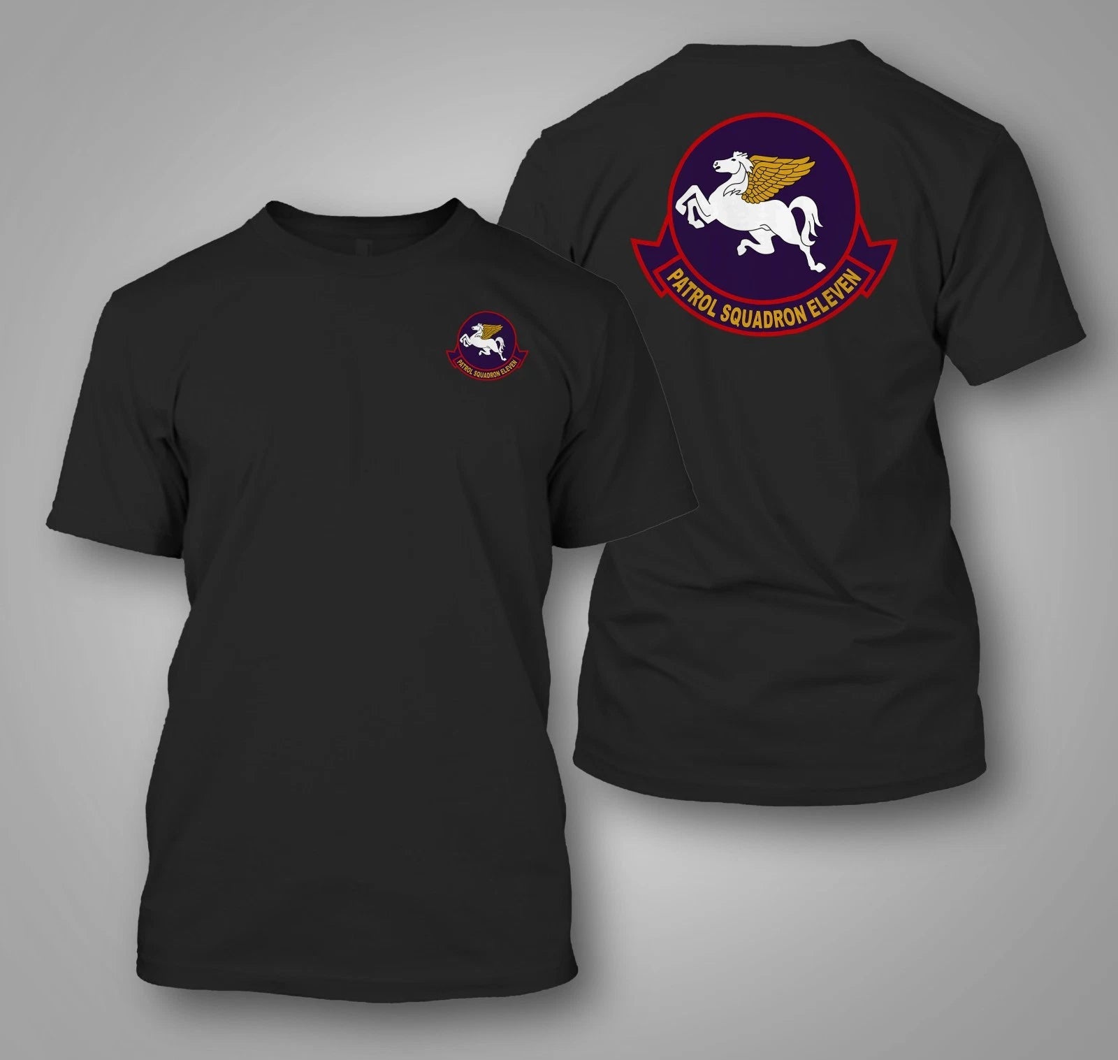 VP-11 Proud Pegasus Navy Maritime  -  Custom Men's Back and front  T-Shirt Tee