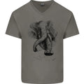 An Abstract Elephant Environment Mens V-Neck Cotton T-Shirt