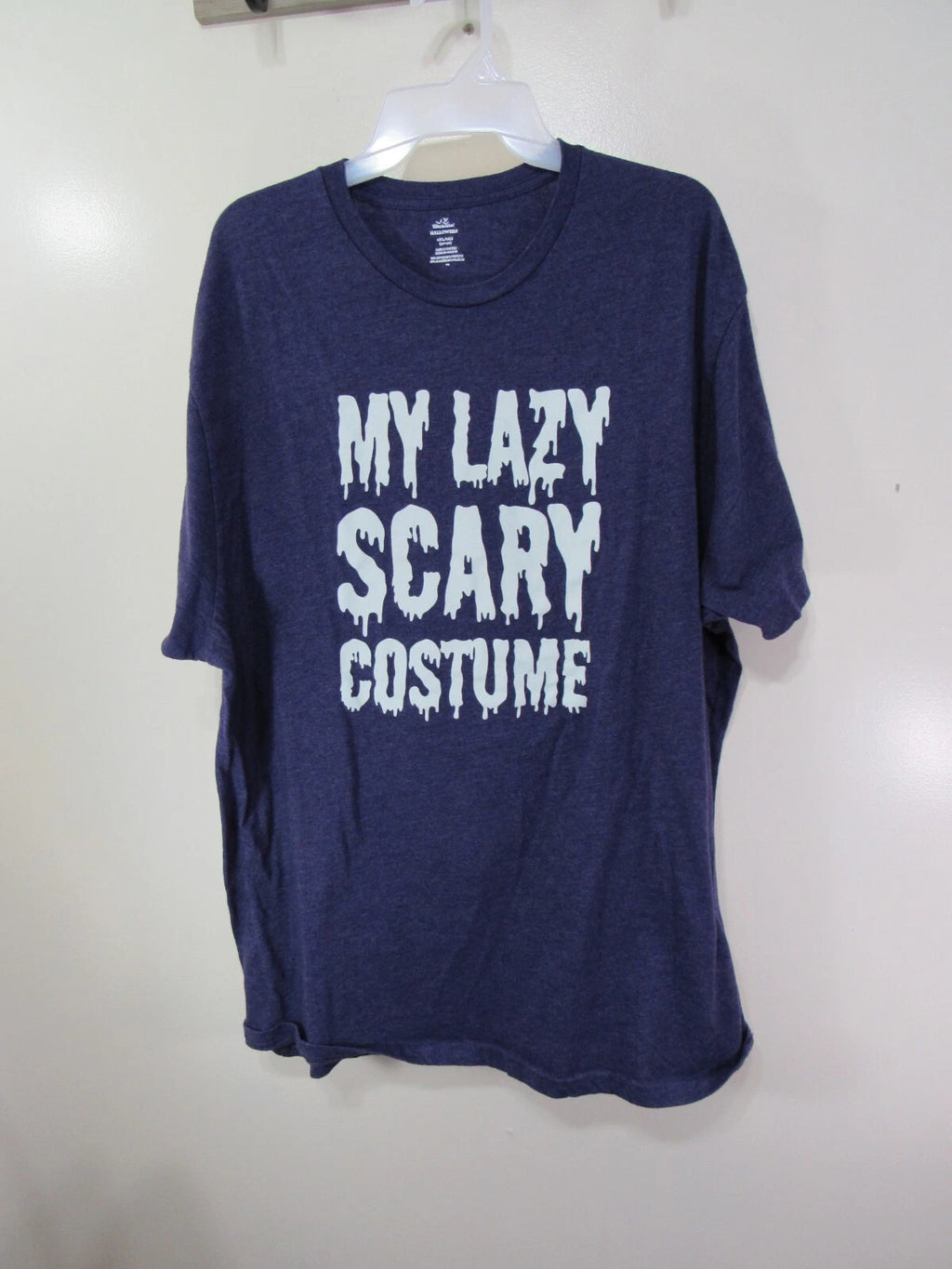 Mens Celebrate Halloween T Shirt Size 2XL 50 52 Purple  MY LAZY SCARY COSTUME