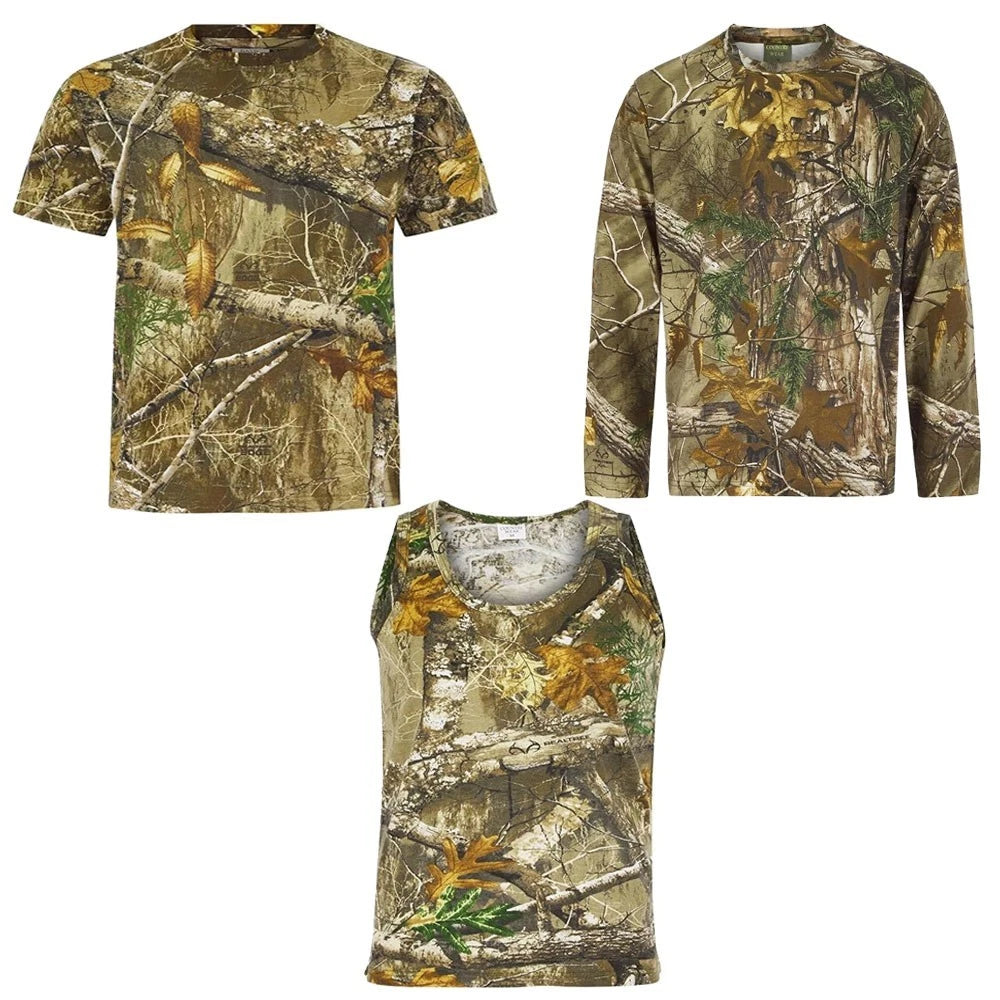 Men  Camo Jungle Long Sleeve Short sleeve vest  Hunting Fishing M to 5XL