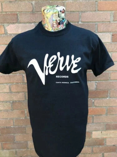 VERVE RECORDS SCREEN PRINTED BLACK T SHIRT SOUL JAZZ BLUES 50'S 60'S FREEPOST UK