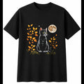 Botanical Kitten in Moonlight Cat Cute Mens T-Shirt Black 100% Cotton Kawaii
