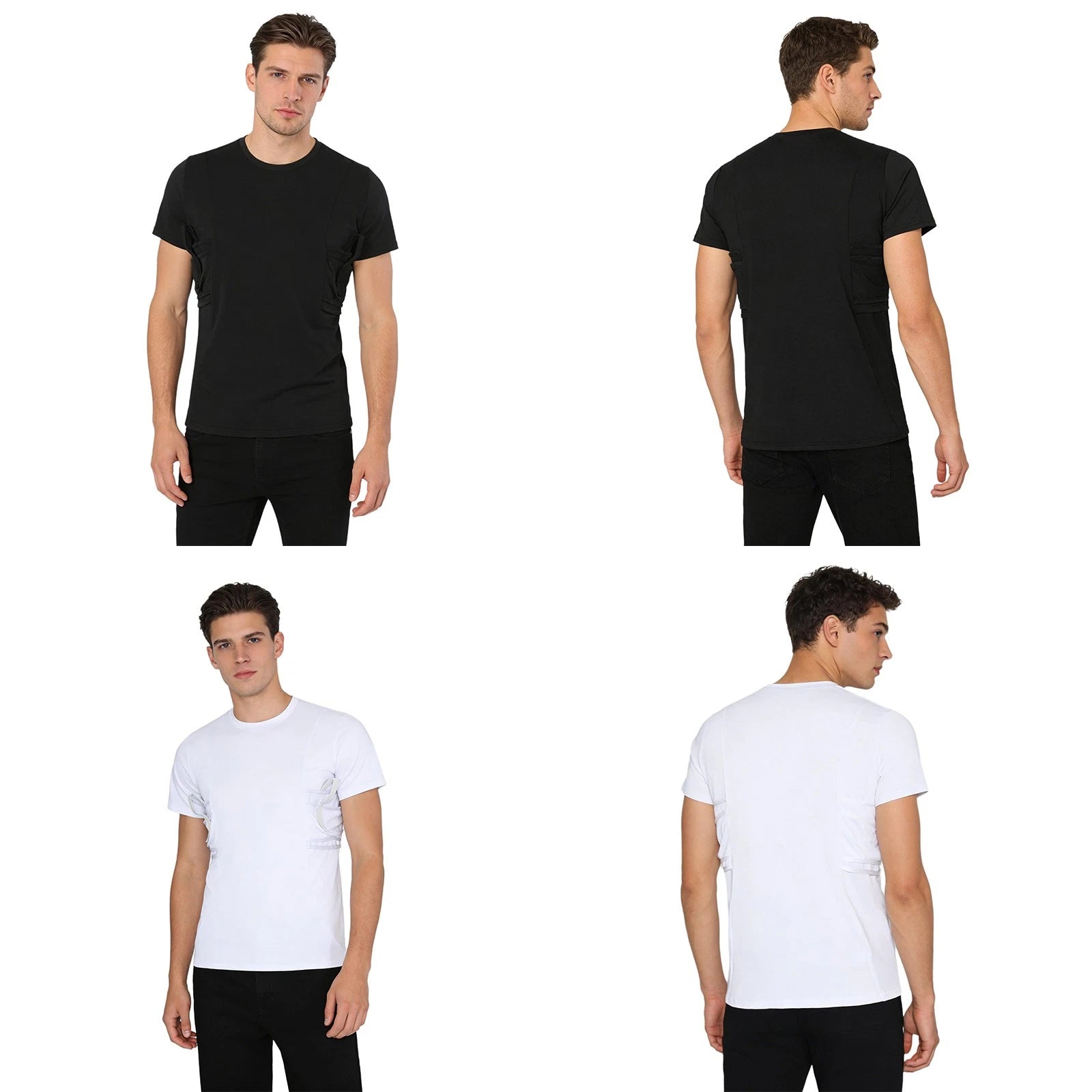 Men Tops Police T-shirt Compression Shirt Assault Round Neck Covert Carry