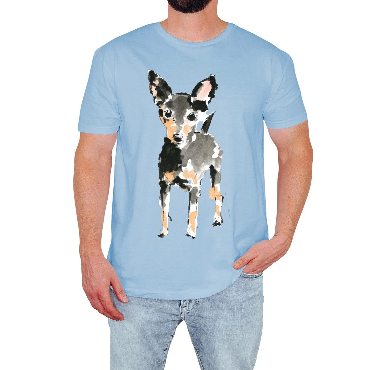 Cute Dog Mens T-Shirt Stylish Cartoon Animal Lover Funny Birthday Gift