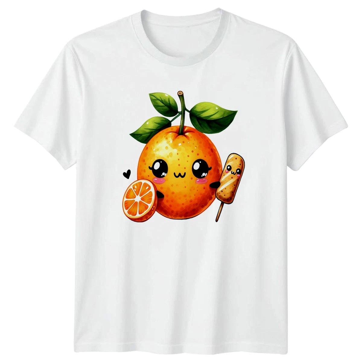 Sweet Kawaii Orange Fruit Popsicle T-Shirt Kawaii Food Fruit Lover