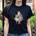 Cats Tiger Lion Unisex shirt cool cats tee Black Dark Heather