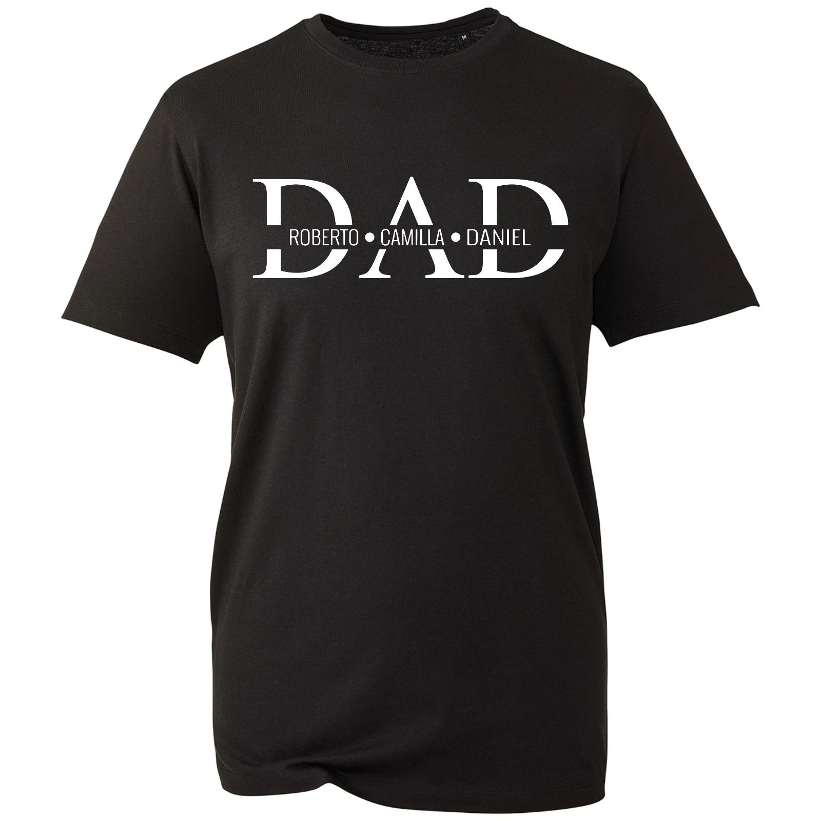 Personalised Dad T Shirt Unisex Black Custom Name Graphic Print Family Gift Tee