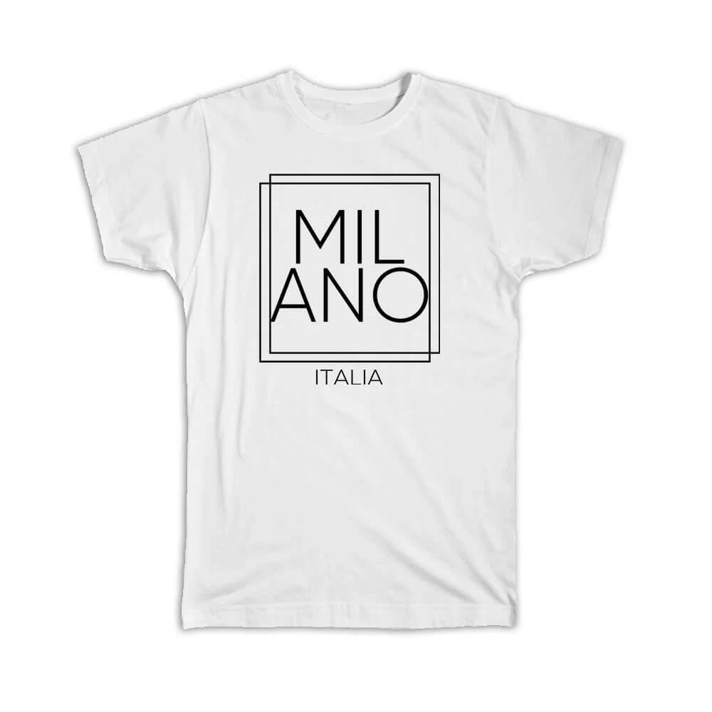 Gift T-Shirt : MILANO Italy Square Modern Minimalist Font