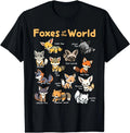 Kawaii Fox Animals of the World Educational Animal Fox Lover T-Shirt