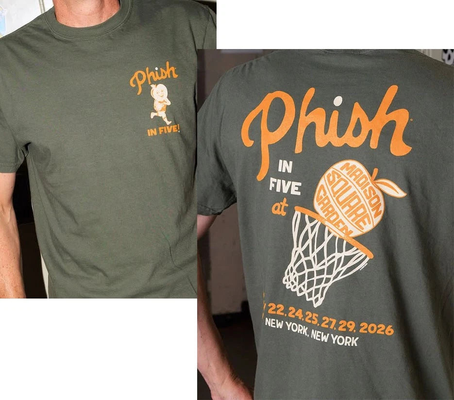 Phish In Five Concert Tour T-Shirt, reprinted, double-sided