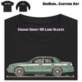 DigiRods Mercury Grand Marquis Sedan Tonal Cartoon Car Black T Shirt