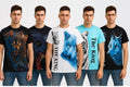 Mens Animal Print 3D lion wolf POLYESTER T Crew Neck T-Shirts Muscle anti sweat