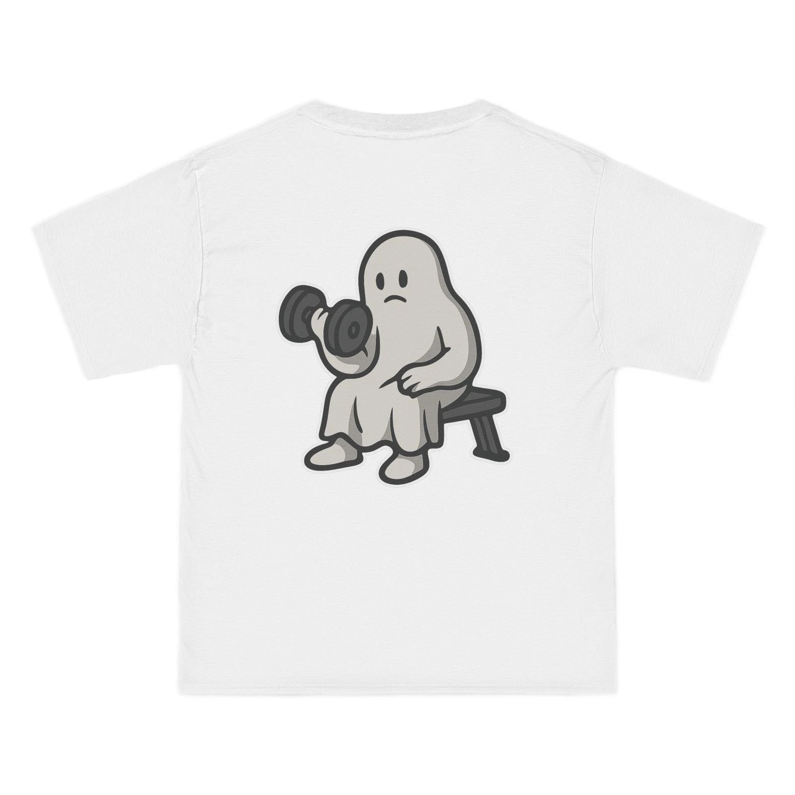 Unisex Beefy Oversized Shirt Gym Tee or Everyday Wear Sad Ghost Iron Club